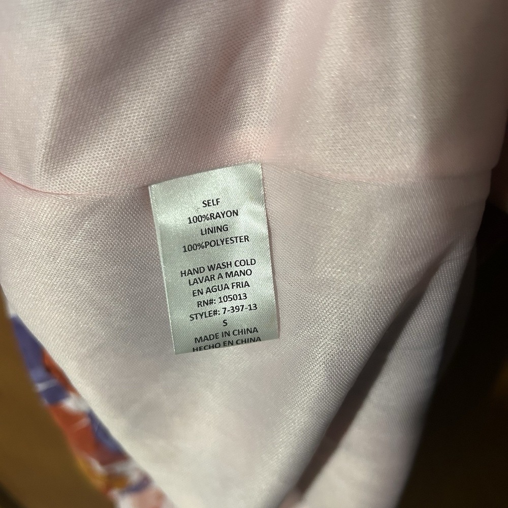 Emily Wonder The Kathleen Dress Watercolor Print Half Sleeve Women's Sz Small - Picture 6 of 6